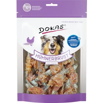Afbeelding van 220g Kauwsnack Kippenborst met Vis Dokas Hondensnacks