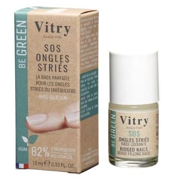 Afbeelding van Vitry Nail Care Be Green SOS Nagelstriemen Basis Coat 10ml Nagellak 10 ml