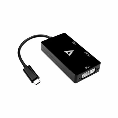 Image de V7 Adaptateur vidéo USB C mâle pour HD 15 (VGA) HDMI DVI femelle noir support 4K