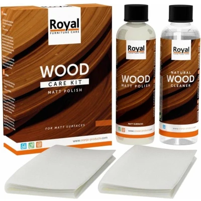 Afbeelding van royal furniture care matt polish wood kit cleaner