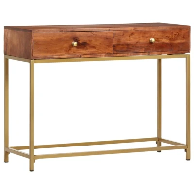 Afbeelding van Wandtafel 100x35x76 cm massief acaciahout