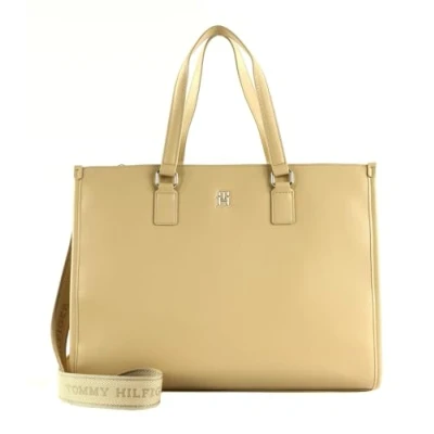 Afbeelding van Tommy Hilfiger Th Monotype Tote Bag Dames Tote, Tarwe oogsten, informeel