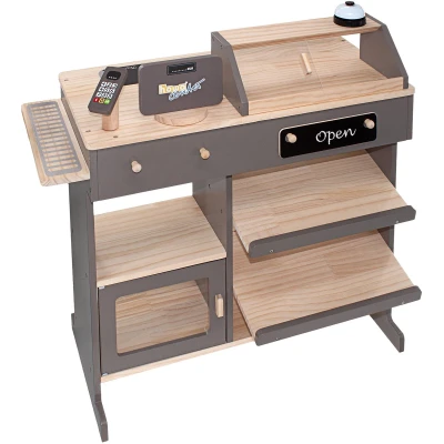 Afbeelding van howa Speelgoed Winkeltje van Natuurlijk Hout, Taupe inclusief 5 Accessoires 4755