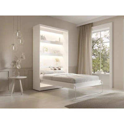 Afbeelding van Vente unique Opklapbaar bed 120 x 200 cm Verticale handmatige opening Met ledverlichting Wit RAPILI L 139 H 225.2 D 239.2