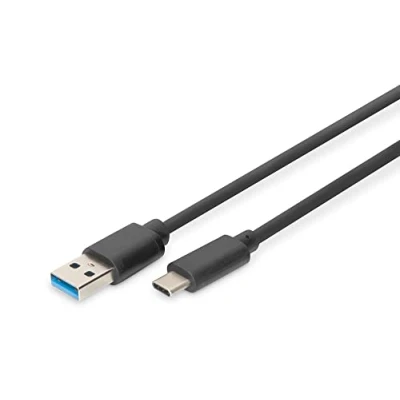 Afbeelding van Digitus USB kabel 3.2 Gen1 (USB 3.0 / 3.1 Gen1) C stekker, A stekker 1.00 m Zwart Rond, Afgeschermd (dubbel) DB 300136 010 S
