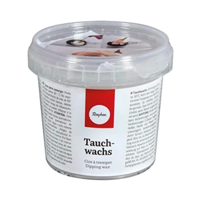 Afbeelding van Rayher Hobby 3105000 duikwas, 290 g, kleurloos, transparant, bloemen, duikwas voor wasrozen, het bewaren van bloemen en vruchten