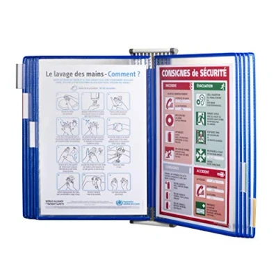 Afbeelding van Tarifold Technic Wall Display Unit met 5 Clip on Index tabbladen en 10 A4 hoezen Blauw Ref 414101