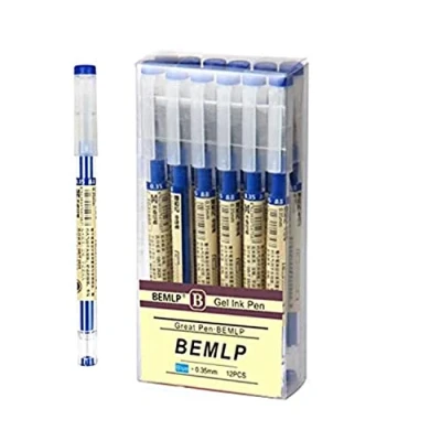 Afbeelding van 12 stuks 0,35 mm extra fijne gelbalpen, premium blauwe vloeibare inkt, sneldrogend, voor Japans kantoor en school
