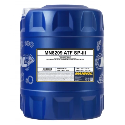 Afbeelding van MANNOL O.E.M. 8209 for, Korean cars, ATF SP III MN8209 20 Olie 20L rood