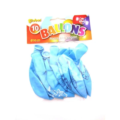 Afbeelding van Ballon jongen 30 cm 10 stuks .