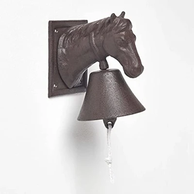 Afbeelding van Homescapes Traditionele gietijzeren deurbel paardenhoofd