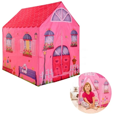 Afbeelding van Cheqo® Speeltent Kinderspeeltent Prinsessen Huis Prinsessentent Polyester Roze 95x72x102cm