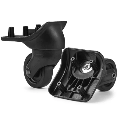 Afbeelding van Guguluza Reservewielen voor softshell en hardshell koffers, 1 paar, zwart, Gu44 wielen, W044