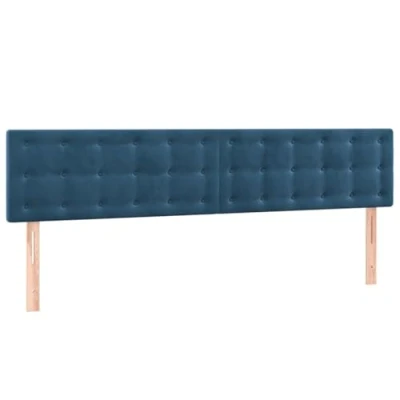 Image de vidaXL Tête de lit à LED Bleu foncé 180x5x78/88 cm Velours