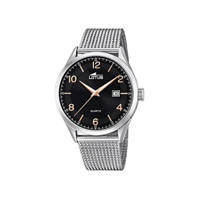 Afbeelding van Lotus Analoog herenhorloge kwarts met roestvrijstalen Armband 18631/4, Uniek,