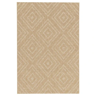 Afbeelding van Buitenkleed Ruiten Twill Zenith Beige/wit 160x230 Cm