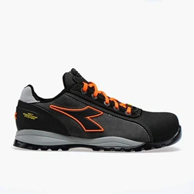 Afbeelding van Utility Diadora Glove Tech Low Pro S3 SRA HRO ESD trainingsschoenen voor heren, C8321 asfalt fluo oranje