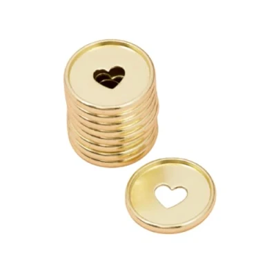 Afbeelding van Craftelier 9 stuks metalen schijfringen met uitgesneden hart voor het binden van scrapbooking planners, dagboeken, notitieboeken of albums, goudkleurig