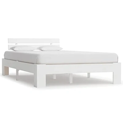 Afbeelding van Bedframe massief grenenhout wit 140x200 cm