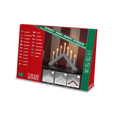 Afbeelding van Konstsmide 3984 205 Kerstkandelaar Goud Gloeilamp Warm wit