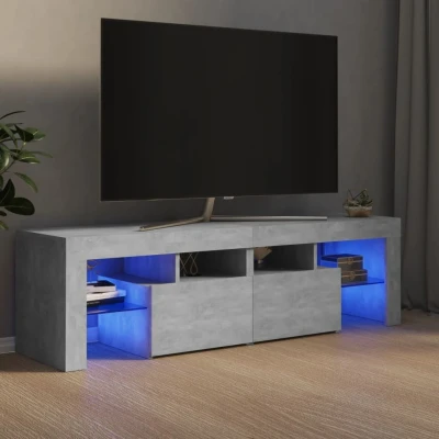 Afbeelding van Tv meubel met LED verlichting 140x36,5x40 cm betongrijs
