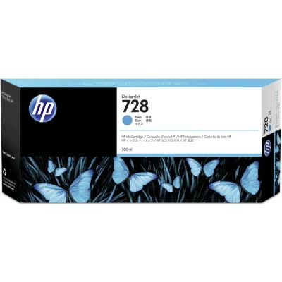 Afbeelding van HP 728 cyaan DesignJet inktcartridge, 300 ml (F9K17A)