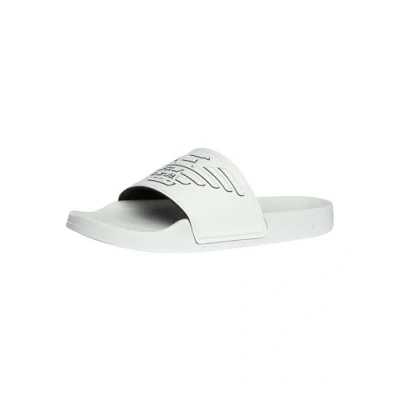 Afbeelding van Emporio Armani Herenslippers met reliëf, wit/zwart, Wit., 41 EU