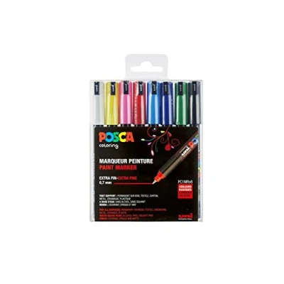 Afbeelding van Uni ball Paint Marker Op Waterbasis Posca Pc 1mr, Doos Van 8 Stuks In Geassorteerde Kleuren Paintmarker