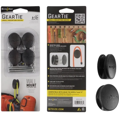 Afbeelding van Nite Ize Gear Tie Dockable Puck 4 pack zwart s