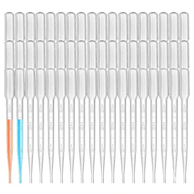 Afbeelding van HUAZIZ 100 stuks transferpipetten van kunststof, 3 ml, wegwerp, meetpipetten, voor overdracht etherische oliën, parfummix, acrylverf en laboratorium (transparant)