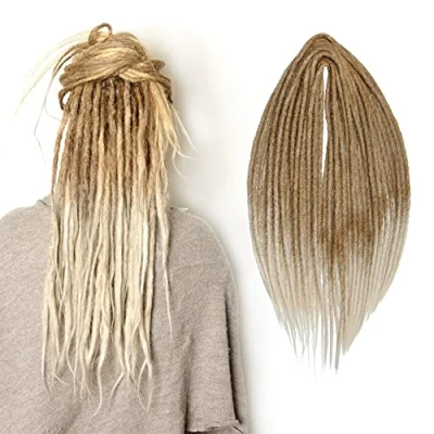Afbeelding van 10 strengen / set van fijne synthetische dreadlocks, 0,6 cm, gehaakte zacht, eenzijdige reggae, hiphop, hippie stijl (50 dubbel uiteinde, MT27 613#)
