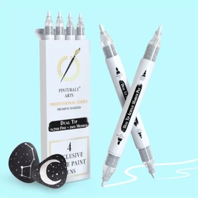Afbeelding van Pinturale Arts Acrylmarker, set van 4 acrylstiften (wit)