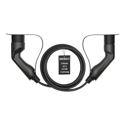Afbeelding van Deltaco e Charge EV 3203 Oplaadkabel Elektrische Auto Type 2/Type 2 32A 3 m