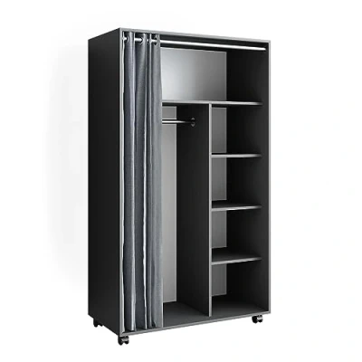 Afbeelding van Vicco Kledingopslagkast Doros, Grijs/Grijs, 100 x 168 cm Met rollen
