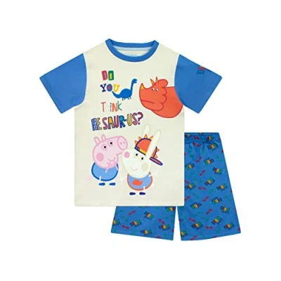 Afbeelding van Peppa Pig pyjama voor jongens, George Pyjama&#039;s, Dinosaurus, zacht katoen, officieel product, Meerkleurig