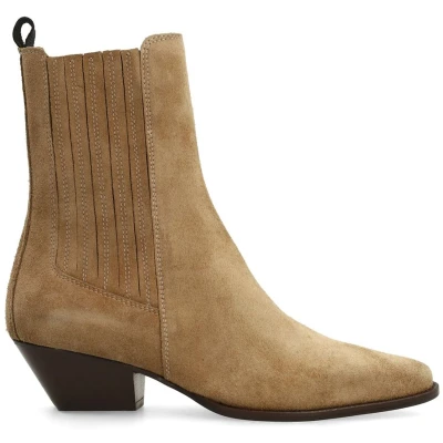 Afbeelding van Sacha Dames Beige suède western laarsjes Maat 39