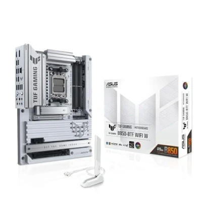 Image de ASUS TUF GAMING B850 BTF WIFI W carte mère ATX Socket AM5 AMD Chipset USB C 3.2 Gen 2x2, Gen2, 2, 1, USB4 Wi Fi 7, 2.5 Gigabit LAN, Bluetooth graphique embarquée (unité centrale requise) audi