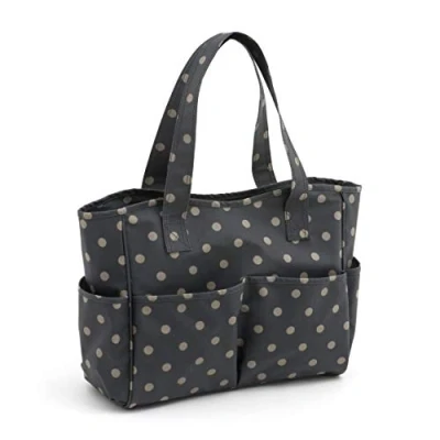 Afbeelding van Hobby Gift Exclusive Craft Bag Schoudertas Breitas Opbergtas voor draden Schooltas 13 x 34,5 29 cm Antraciet Polka Dot
