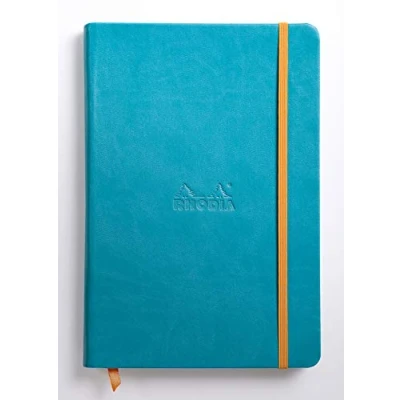 Afbeelding van Rhodia 118747C Rhodiarama Book (DIN A5, 14,8 x 21 cm notitieboek met elastiek, gelinieerd, 96 vellen) 1 stuk, turquoise