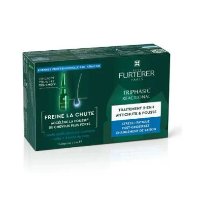 Afbeelding van Rene Furterer Triphasic Reactional Anti Hair Loss Ritual Serum 12x5 Occasionele Haaruitval Ampullen 60ml