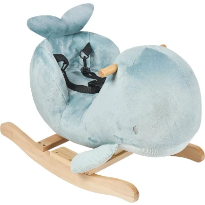 Afbeelding van Nattou Schommelpaard Hobbelpaard Walvis Romeo, Jules en Sally 60x30x45 cm Marmergroen