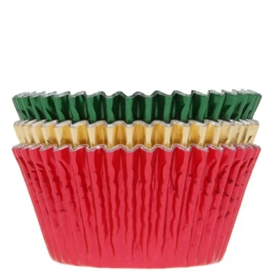 Afbeelding van Cupcake Cups HoM Folie Kerst 51x38mm. 36st.