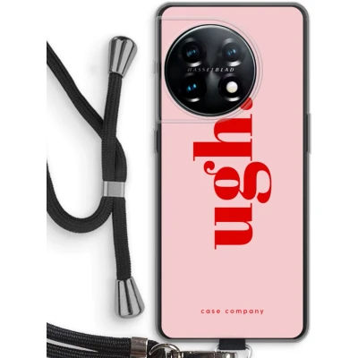 Afbeelding van Case Company® hoesje met Koord geschikt voor OnePlus 11 Ugh Telefoonhoesje Zwart Bescherming aan alle Kanten en Over de Schermrand