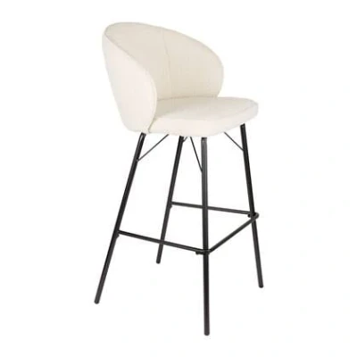 Afbeelding van Feliz Lifestyle Joa Barkruk met rugleuning Bouclé Wit Set van 2
