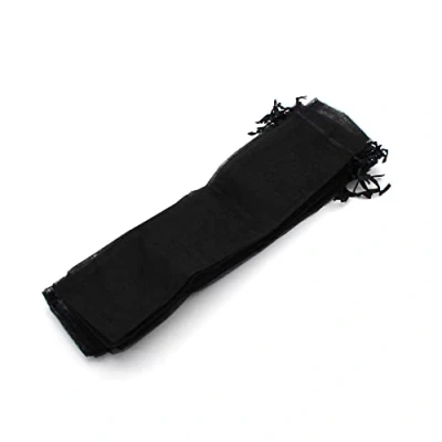 Afbeelding van 50 zwarte organzazakjes afmetingen 26 cm x 6 ideaal voor lange voorwerpen (waaiers, pennen, ...) (zwart)