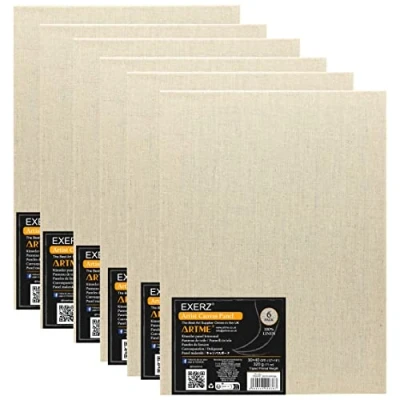 Afbeelding van Exerz Set van 6 kunstenaarsdoeken 30 x 40 cm 3 mm 280 g/m²