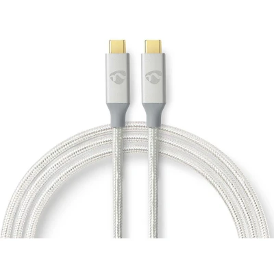 Afbeelding van USB C naar kabel 1 meter 3.2 (100% koper, Power Delivery, 100 W, Nylon, Zilver)
