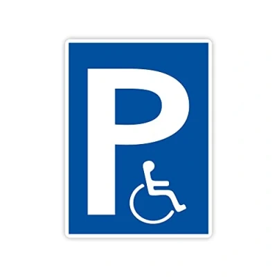 Afbeelding van XXL parkeerbord voor gehandicapten, 30 x 40 cm, gemaakt van robuust pvc, 5 mm, parkeerplaats rolstoel, met identiteitskaart UV bescherming het merk STROBO