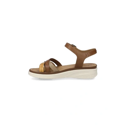 Afbeelding van Josef Seibel Sevran Sandalen met sleehak, Dames, Maat: 41, Cognac multi Leer