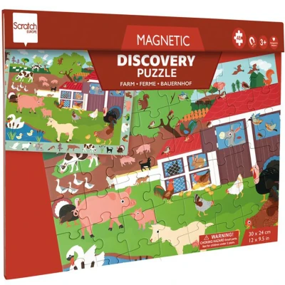 Afbeelding van Scratch europe magnetisch puzzelboek boerderij 48st
